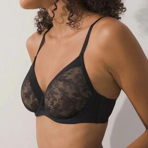 Soma Black Lace Underwire Bra Full Coverage